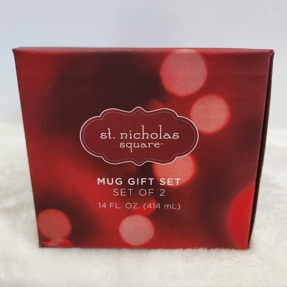 NIB St Nicholas Square Holiday Christmas Mr Bright Mrs Merry Mug Gift Set 14 Oz - Picture 6 of 6